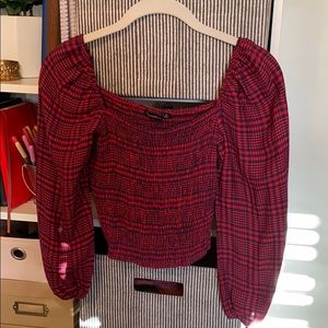 square neck puffy sleeve top